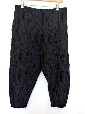 Ruti Tapered Pattered Black Pants Sz 5 US 16 Ankle Hi Rise Slouchy Harem Stretch